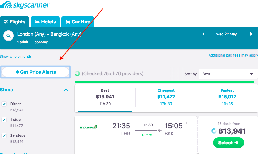 skyscanner-price-alert-button-view-flight-search-tips